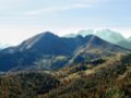 Col di Lana (left) and Monte Sief (right); a large charge was fired beneath the ridge which links the two (see mine #23)