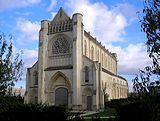 The restored façade of the church