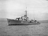 SAS Jan van Riebeeck pictured when still named HMS Wessex