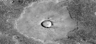 Pancake crater, note the flat top and lack of a visible rampart. Image is from CTX.