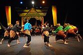 Randai, a traditional Minangkabau performing art from West Sumatra, combining dance, music, and theater to present stories and cultural values through dynamic and engaging performances.