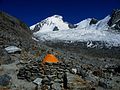 The Dom from above the hut with the Festigletscher glacier