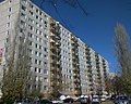 A concrete apartment building in Budapest, Hungary