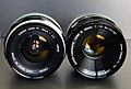 Canon FL Lens 28mm (left) and Super-Canomatic Lens R 50mm (right), as seen from the front