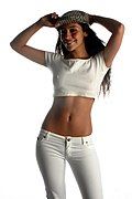 Woman wearing a white crop top