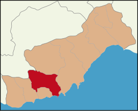 Map showing Gülnar District in Mersin Province