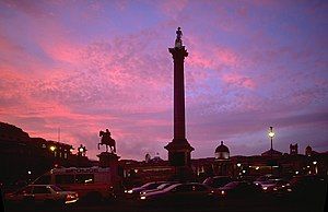 Trafalgar Square at evening