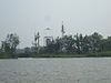 Floating pagoda of the Coconut Religion in the Ben Tre province of South Vietnam in 1975