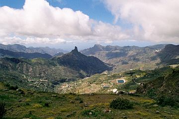 Bentayga rock seen from Tejeda