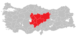 Location of Central Anatolia Region