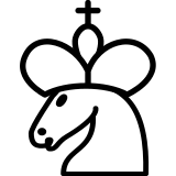 Symbol for an royal knight used in chess variant games.