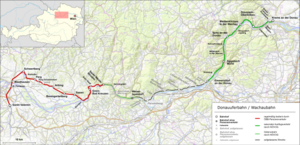 Route map of the Donauuferbahn