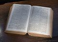 Family Bible open to the book of Psalms