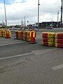 Roadblock during roadworks at Hisingen, Sweden, 2013