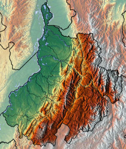 Map showing the location of Bucaramanga–Santa Marta Fault