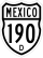 Federal Highway 190D marker