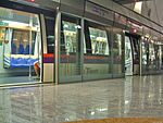 An Alstom Metropolis C751A train on the North East line at Hougang in 2005