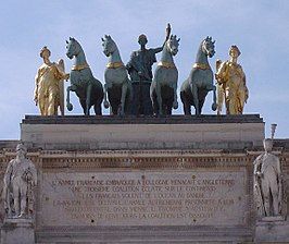 Peace riding a chariot, atop Arc de Triomphe du Carrousel by François Joseph Bosio (1828)