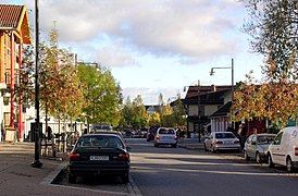 The main street "Storgata" at Jessheim in Ullensaker.