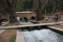 Water gushing out from Verinag Spring