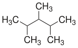 Skeletal formula of 2,3,4-trimethylpentane with some implicit hydrogens added