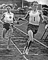 Image 14Arne Andersson (left) and Gunder Hägg (right) broke a number of middle distance world records in the 1940s. (from Track and field)