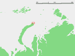 Location of Cape Zhelaniya