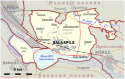 Location of Salaspils Municipality