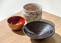 Three traditional sake cup shapes