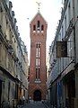 The clock tower of the Church of Saint-Michel des Batignolles