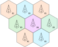 Image 45Cellular networks work by only reusing radio frequencies (in this example frequencies f1–f4) in non adjacent cells to avoid interference (from Mobile phone)