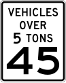 R2-2cP Vehicles over 5 tons speed limit (plaque)