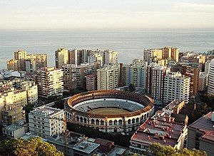 The bullfight-arena (Plaza de Toros), Málaga, Spain.