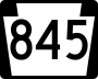 Pennsylvania Route 845 marker