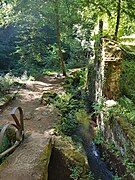 Photograph of a hiking path following a mine work of the Durolle.