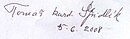 Tomáš Špidlík's signature