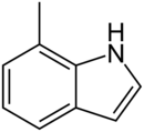 Skeletal formula of 7-methylindole