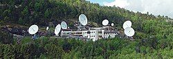 View of the satellite station in Eik