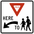 R1-5aL Yield here to school crossing (left)