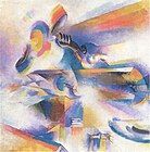 Stanton Macdonald-Wright 1920, Airplane Synchromy in Yellow-Orange, Synchromism