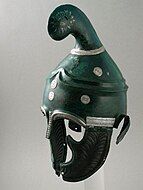 Thracian helmet from the village of Pletena, unusually possessing a nasal instead of the typical peak.