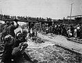 The Duke and Duchess of Cornwall riding a timber slide at Chaudière Falls on the Ottawa River in Ottawa, 1901.