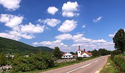 Panorama of the village with Orthodox church