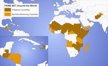 Map of countries in FEWS NET