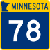 Trunk Highway 78 marker