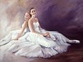 Meghan and Shannon by David Fairrington, oil, 2005.