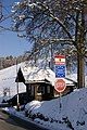 Looking into Austria from Liechtenstein, with a joint border station. Since Liechtenstein joined the Schengen Area in 2011, this border station is for customs formalities only.