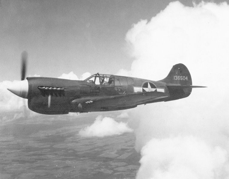 File:P-40E in Flight.jpg