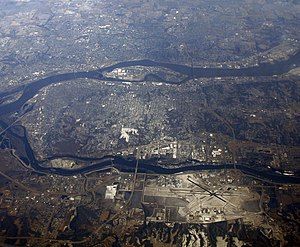 Aerial view of the Quad Cities