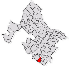 Location in Mehedinți County